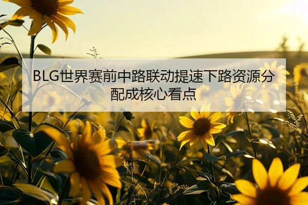 BLG世界赛前中路联动提速下路资源分配成核心看点